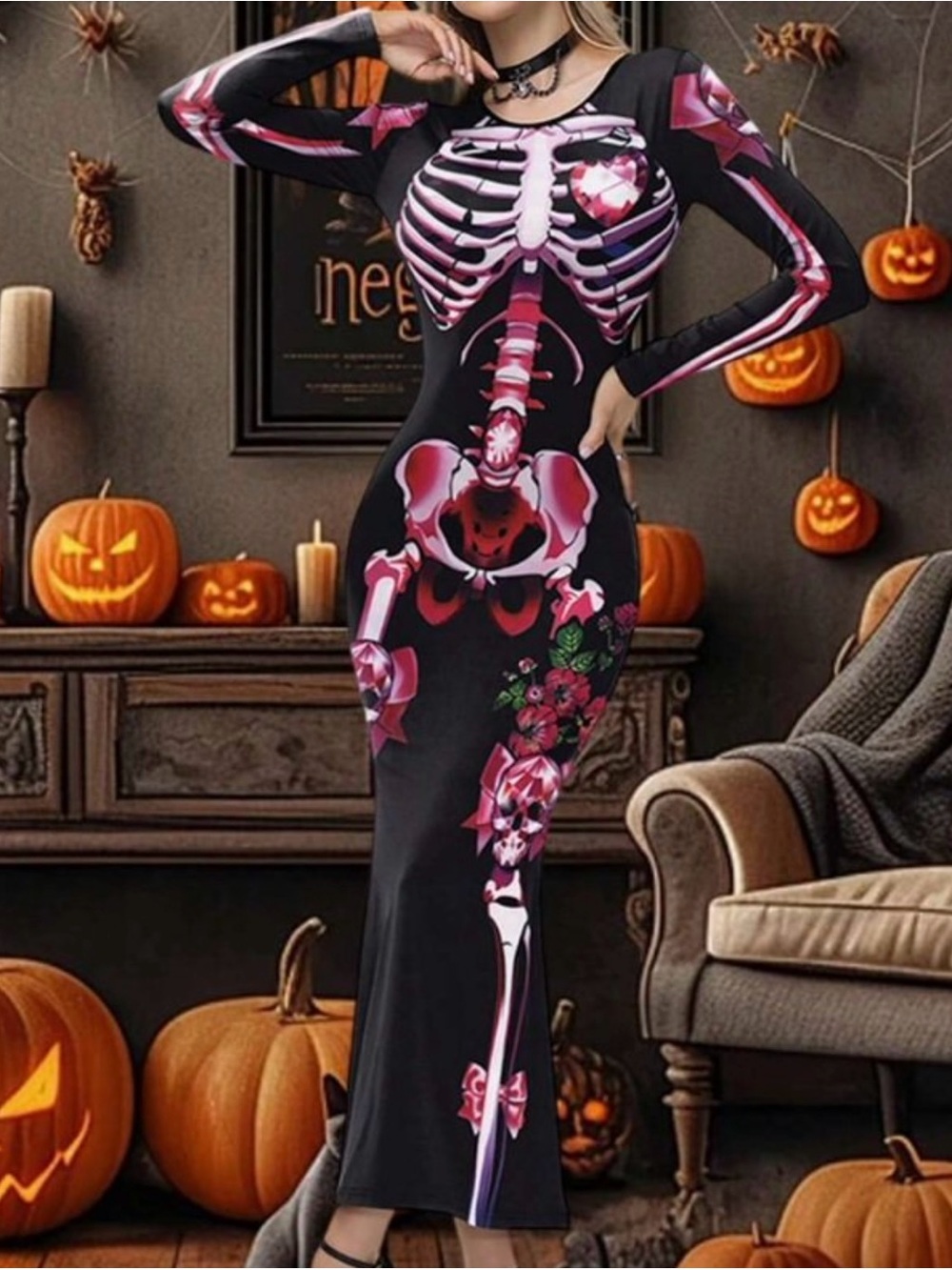 Women's Halloween Skeleton Dress